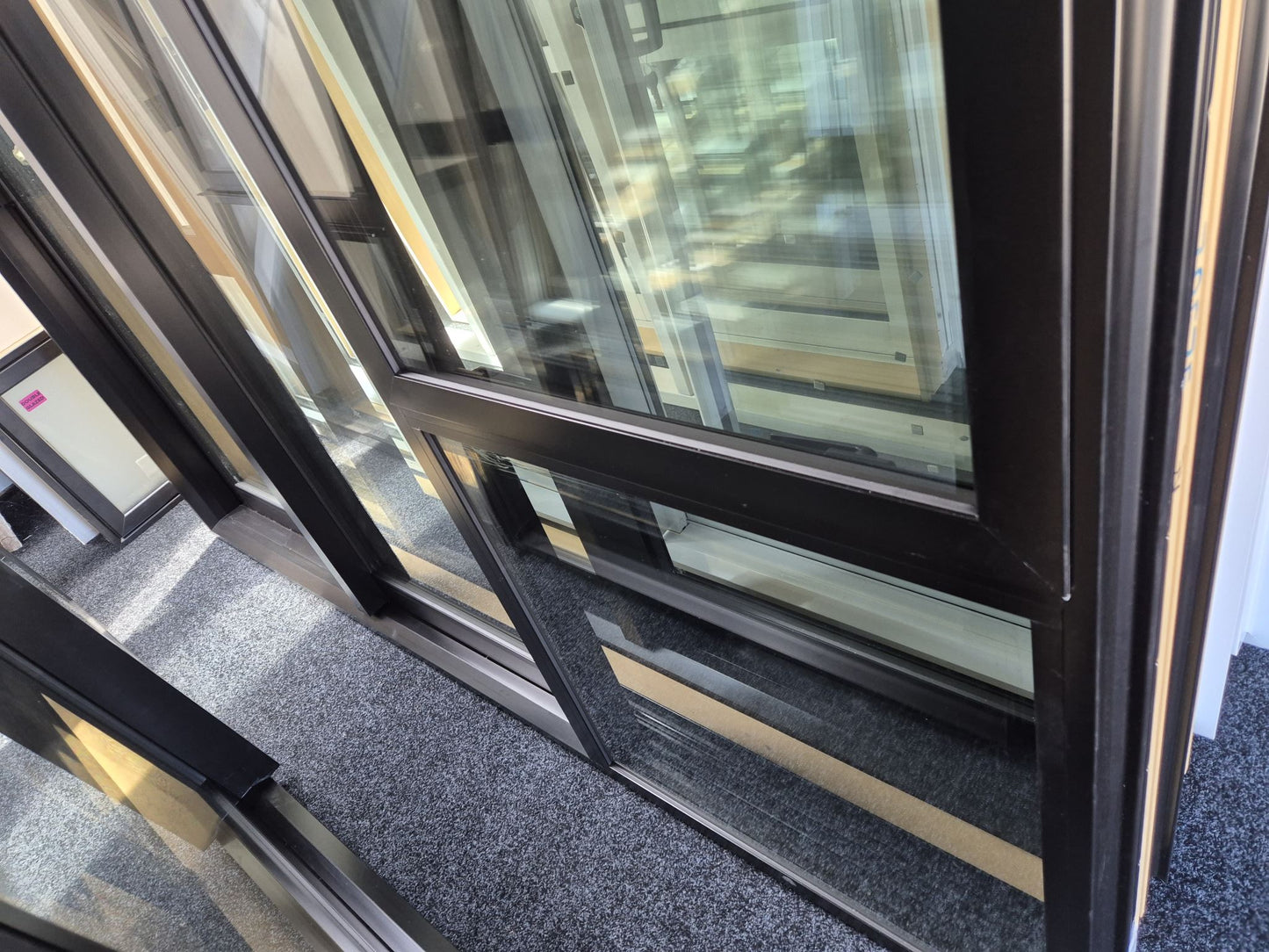 NEW DOUBLE GLAZED Black Stacker Slider with opening window 2 H x 2.4 W #2198