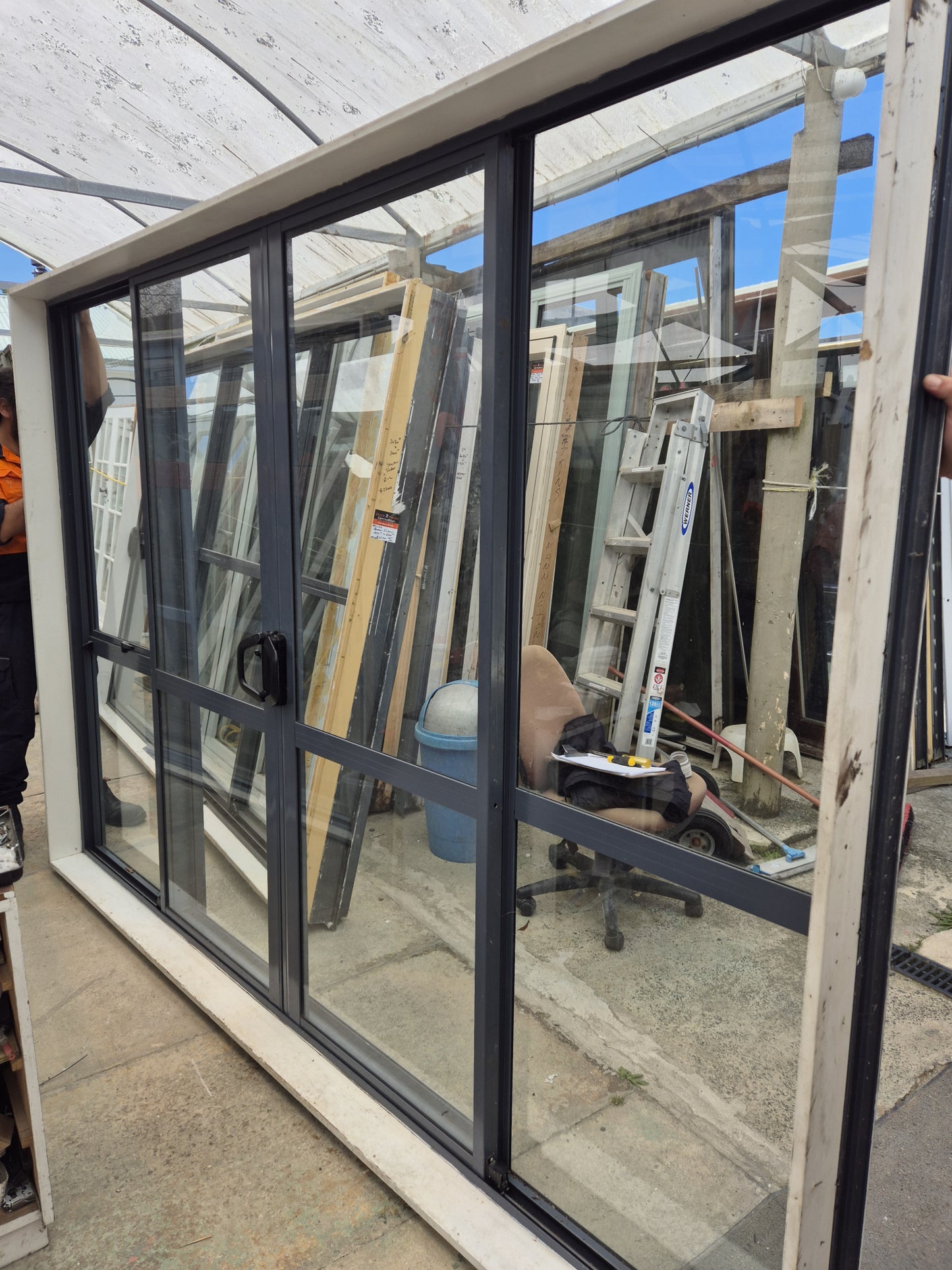 Biparting Sliding door with window 2020 H x 2860 W #2033