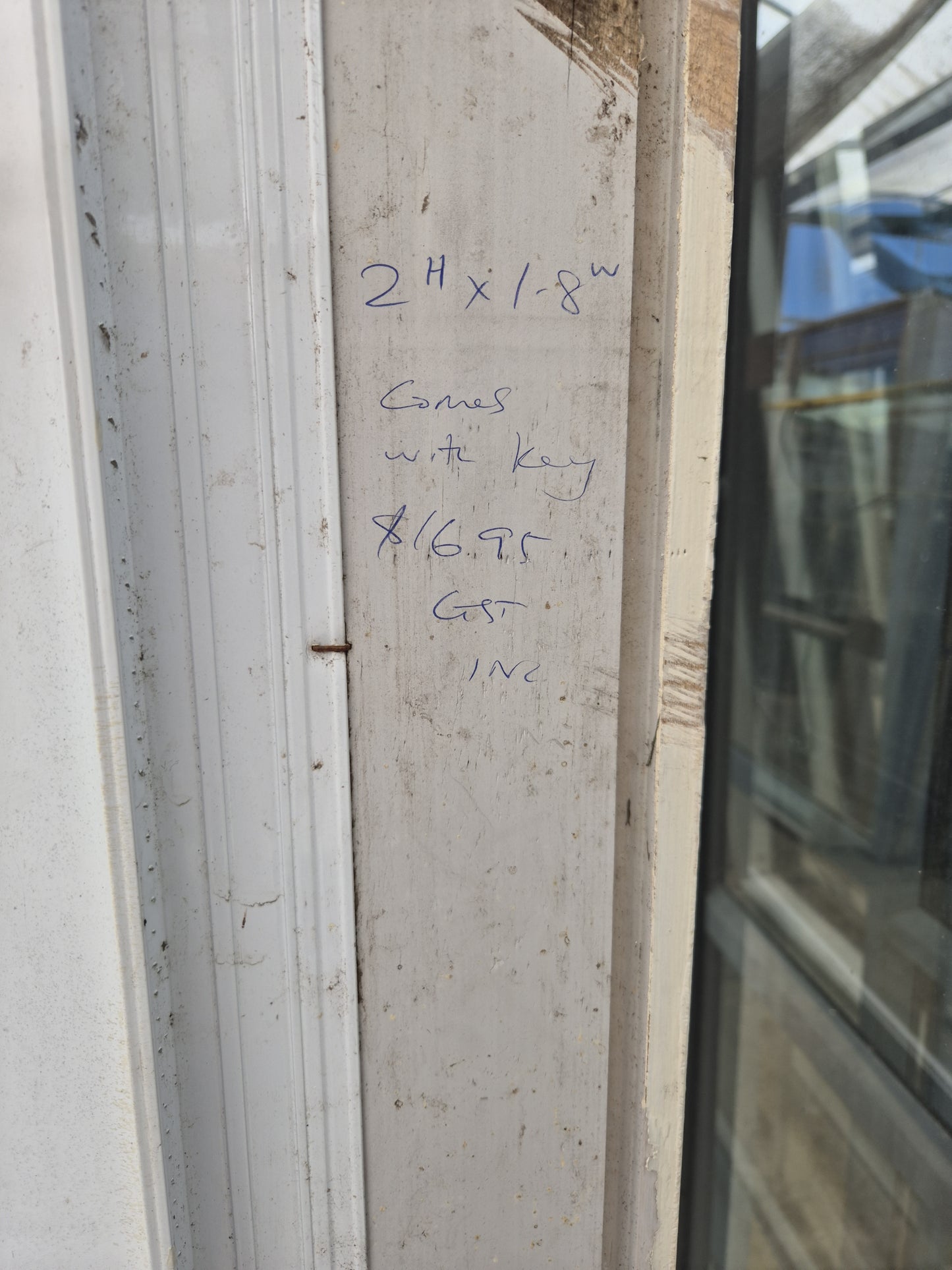 White Ranchslider 2 H x 1.8 W In good condition #2031