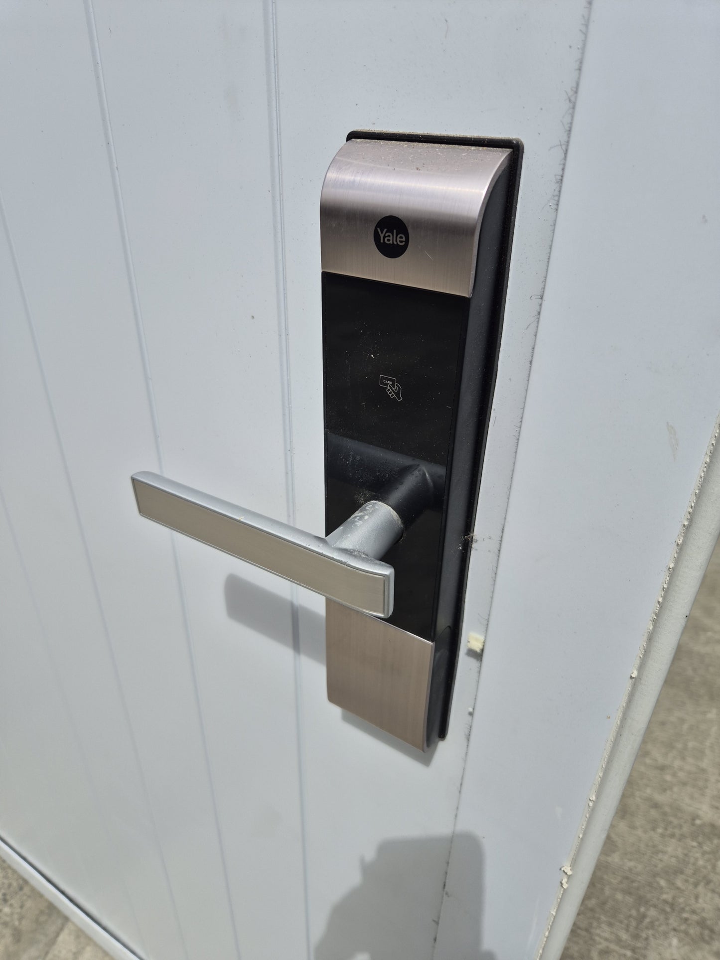 Solid Aluminium Door complete with frame, Yale swipe card lock 2m H x 935W #2224