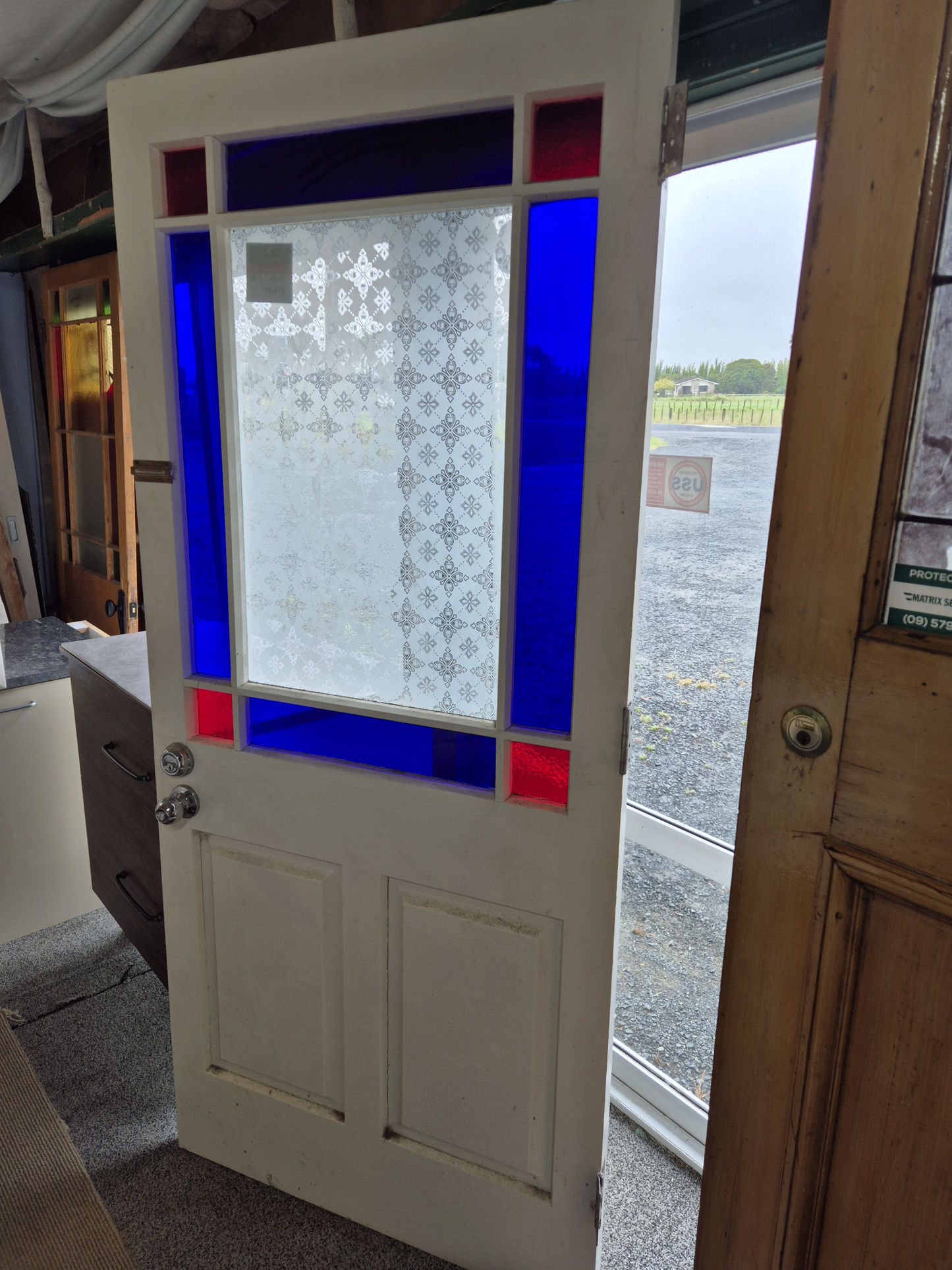 Stained Glass Villa Parlour Door 2030 H x 905 W #2290