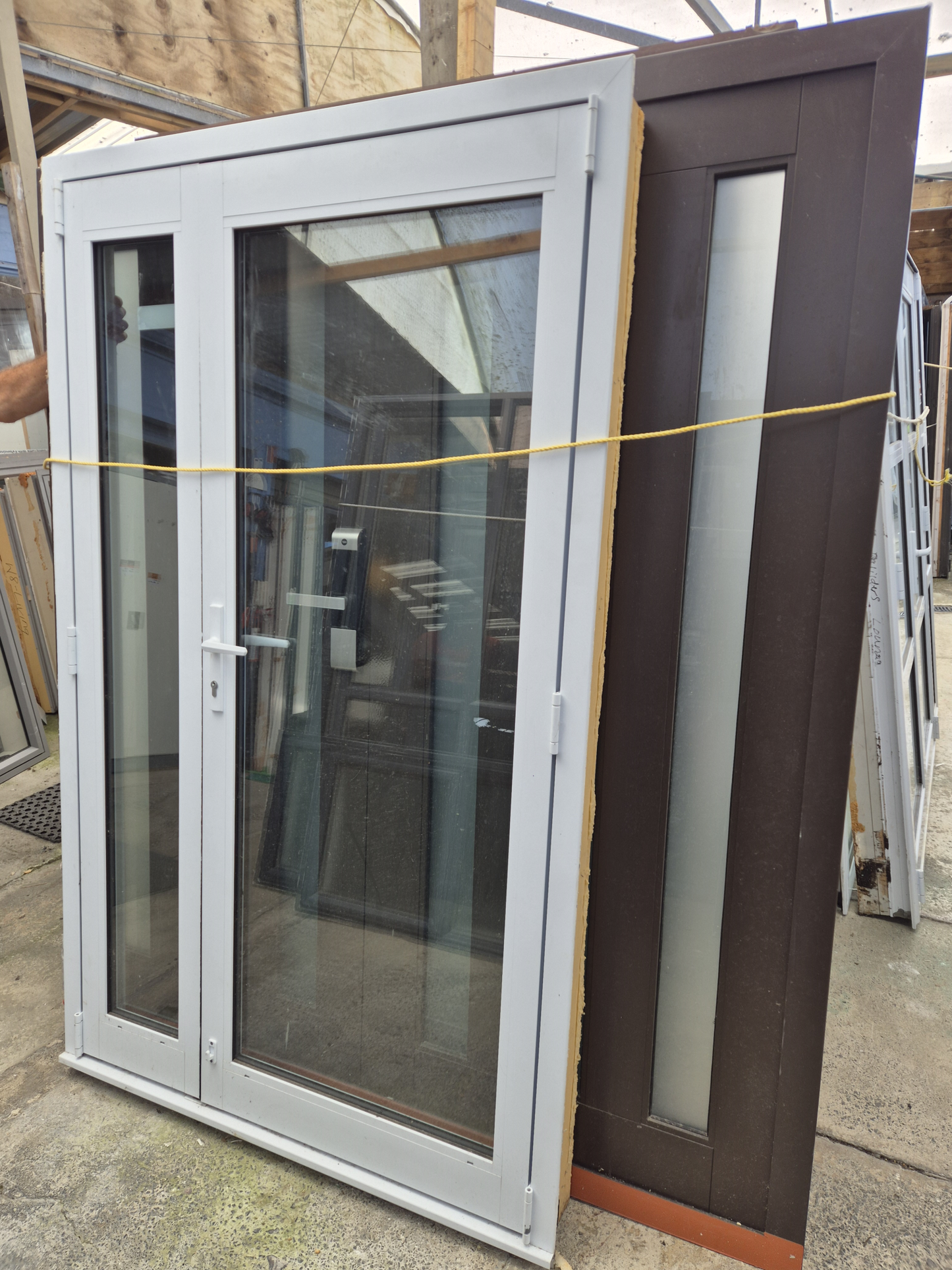 Double Glazed White outward opening Doors 2m H x 1.2 W #2349