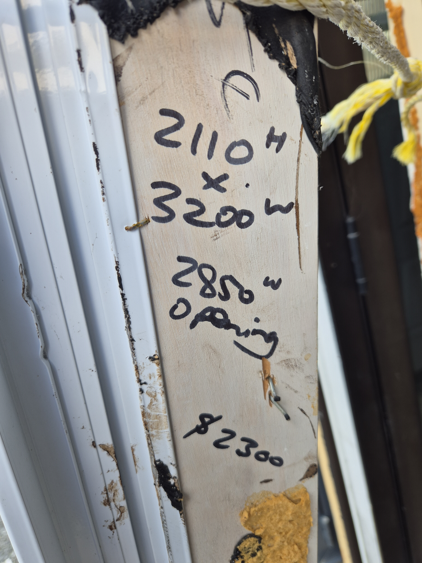White Bifolding door 2110 H x 3200 W Good Cond. #2359