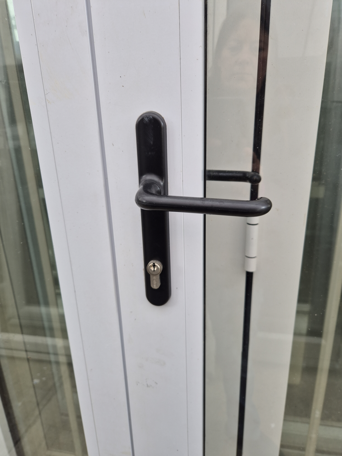 White Aluminium French doors 2170 H x 1580 W #2081