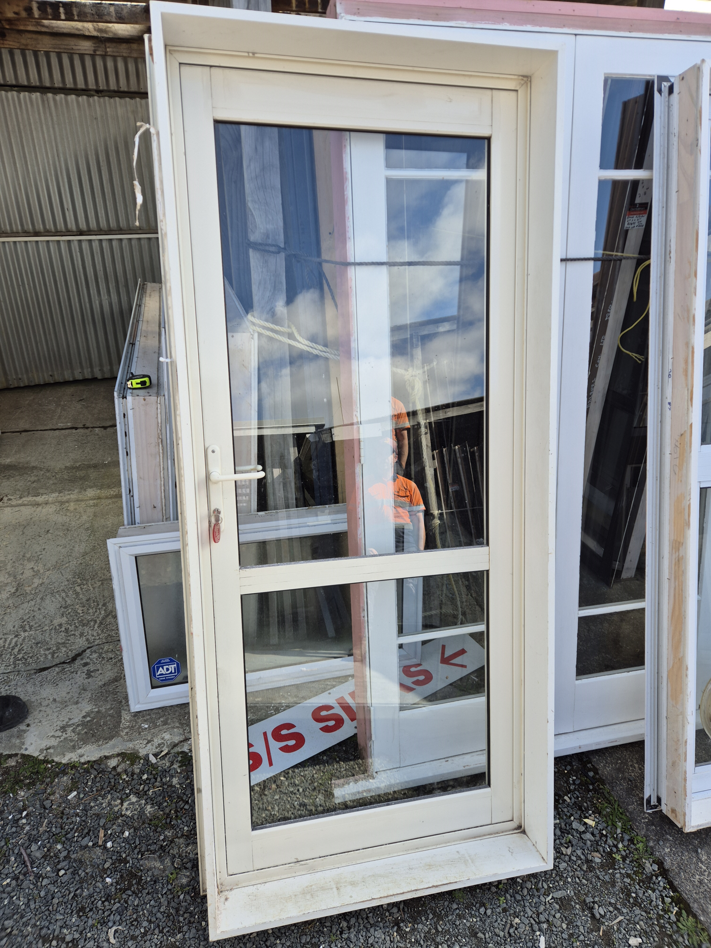 Cream Aluminium P.A. Door 2 H x 870 W opens out #2426