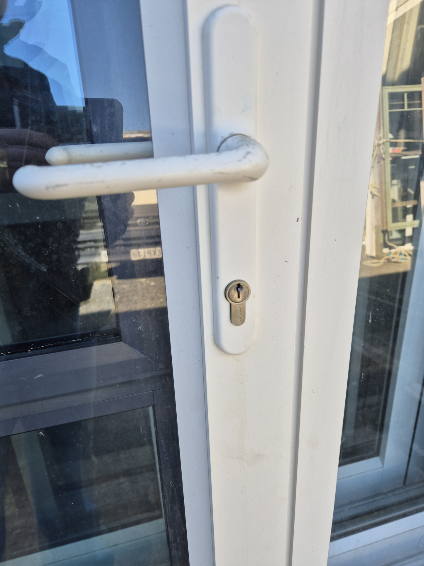 Cream Aluminium French doors 2230 H x 1600 W #2436