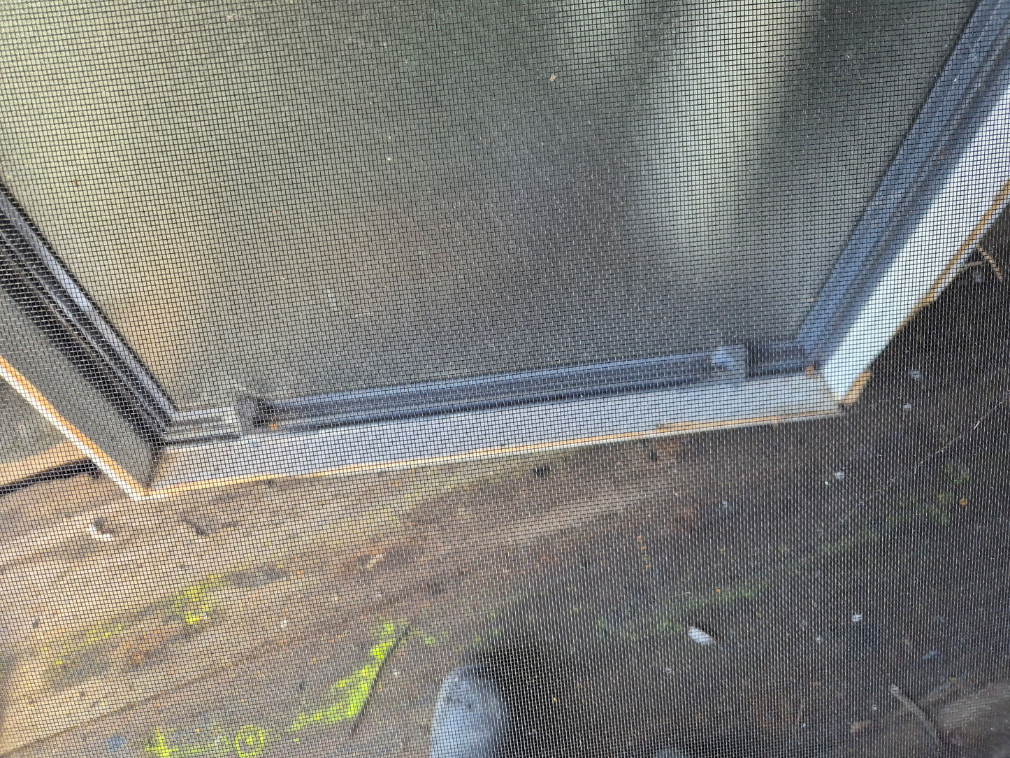 Denim Blue Bathroom Window with Flyscreen