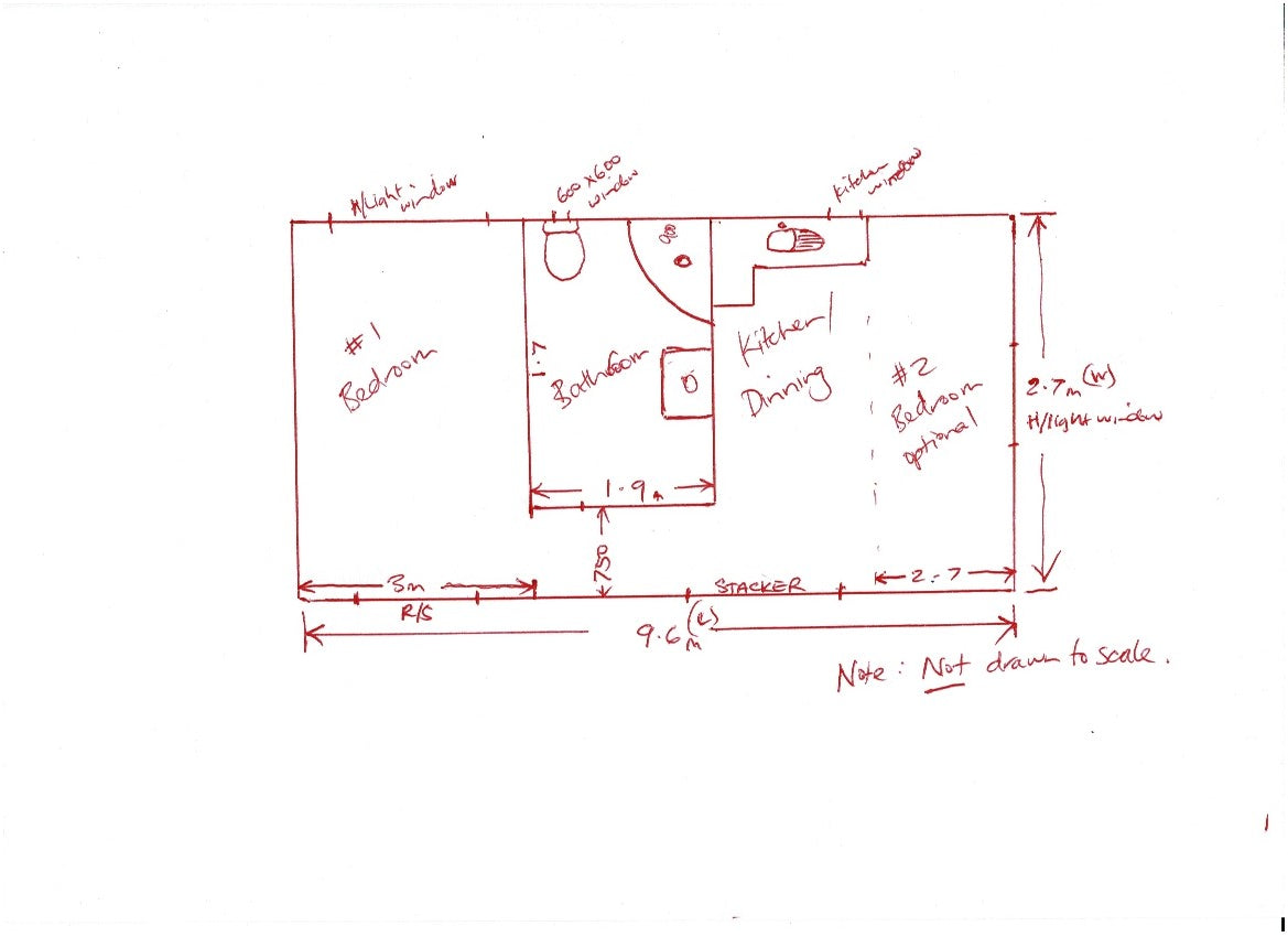 9.6m NEW Self Contained Portable building 26m2