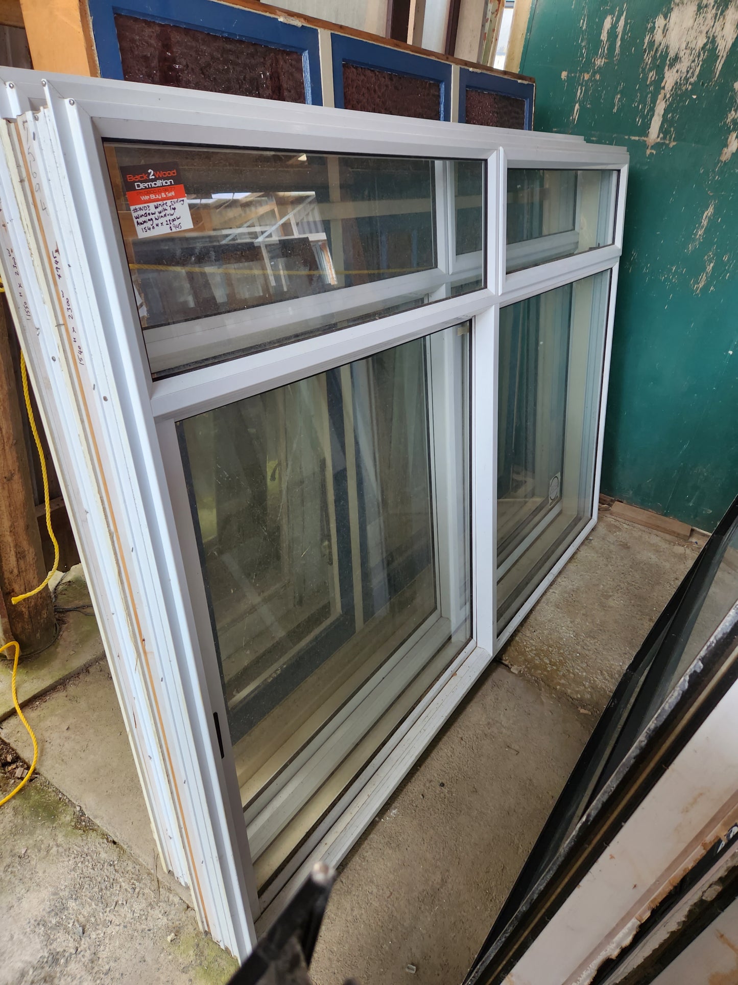 White Sliding Window with Top Awning Opening Window 1540 H x 2300 W #WD31
