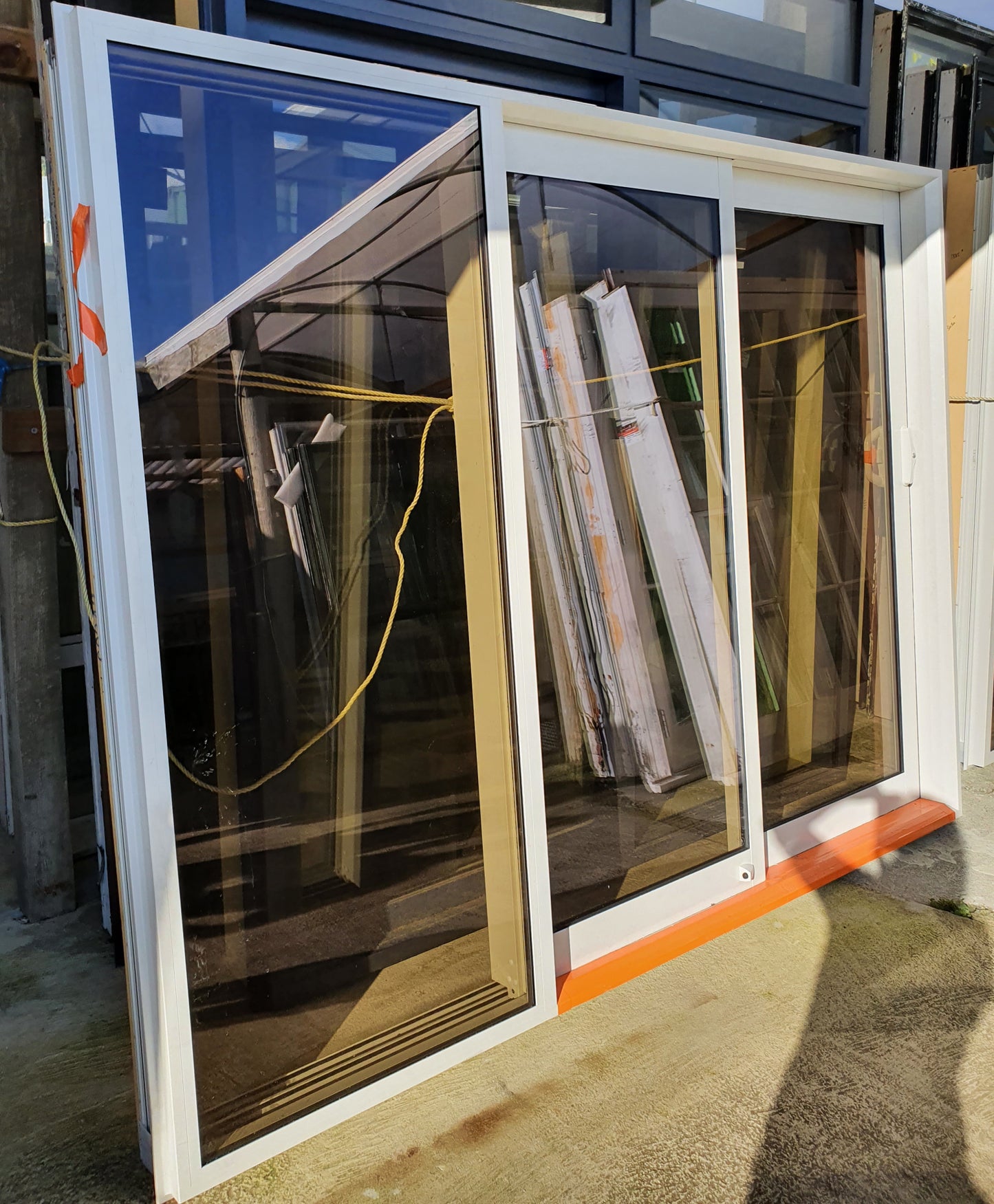 NEW Double Glazed Off White Stacker Slider 1870 H x 2415 W #DG018 ( 2 available)
