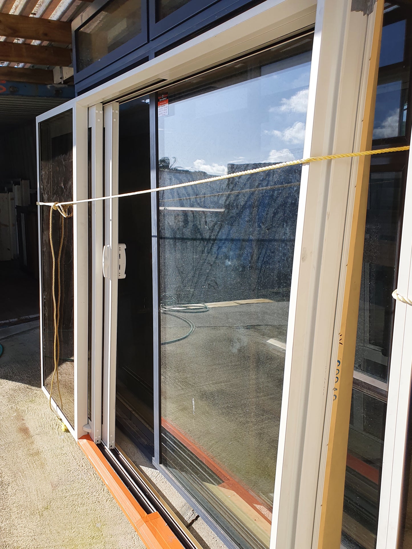 NEW Double Glazed Off White Stacker Slider 1870 H x 2415 W #DG018 ( 2 available)