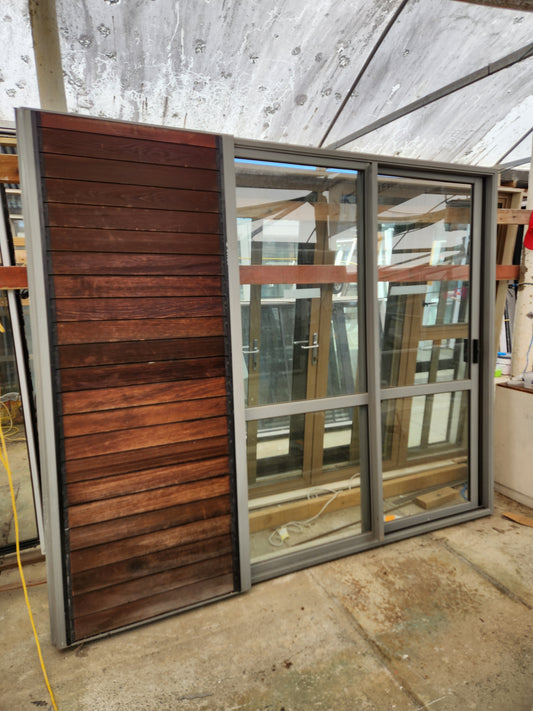 Sandstone Grey Stacker with Louvres 2050 H x 2460 W ( 2 available R - L ) #RSW7