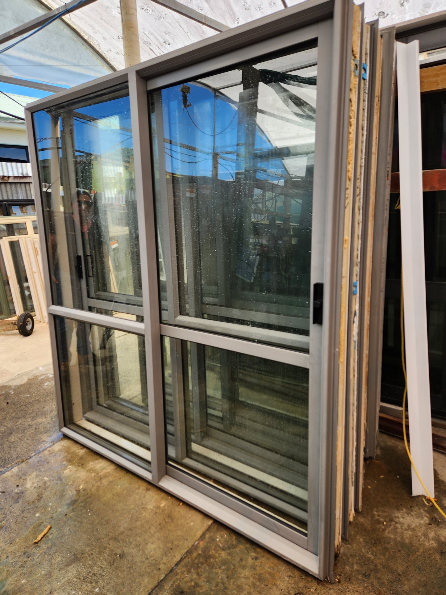 Job Lot of Sandstone Grey Joinery: 2 x Ranchsliders 1.6W & 6 x Windows