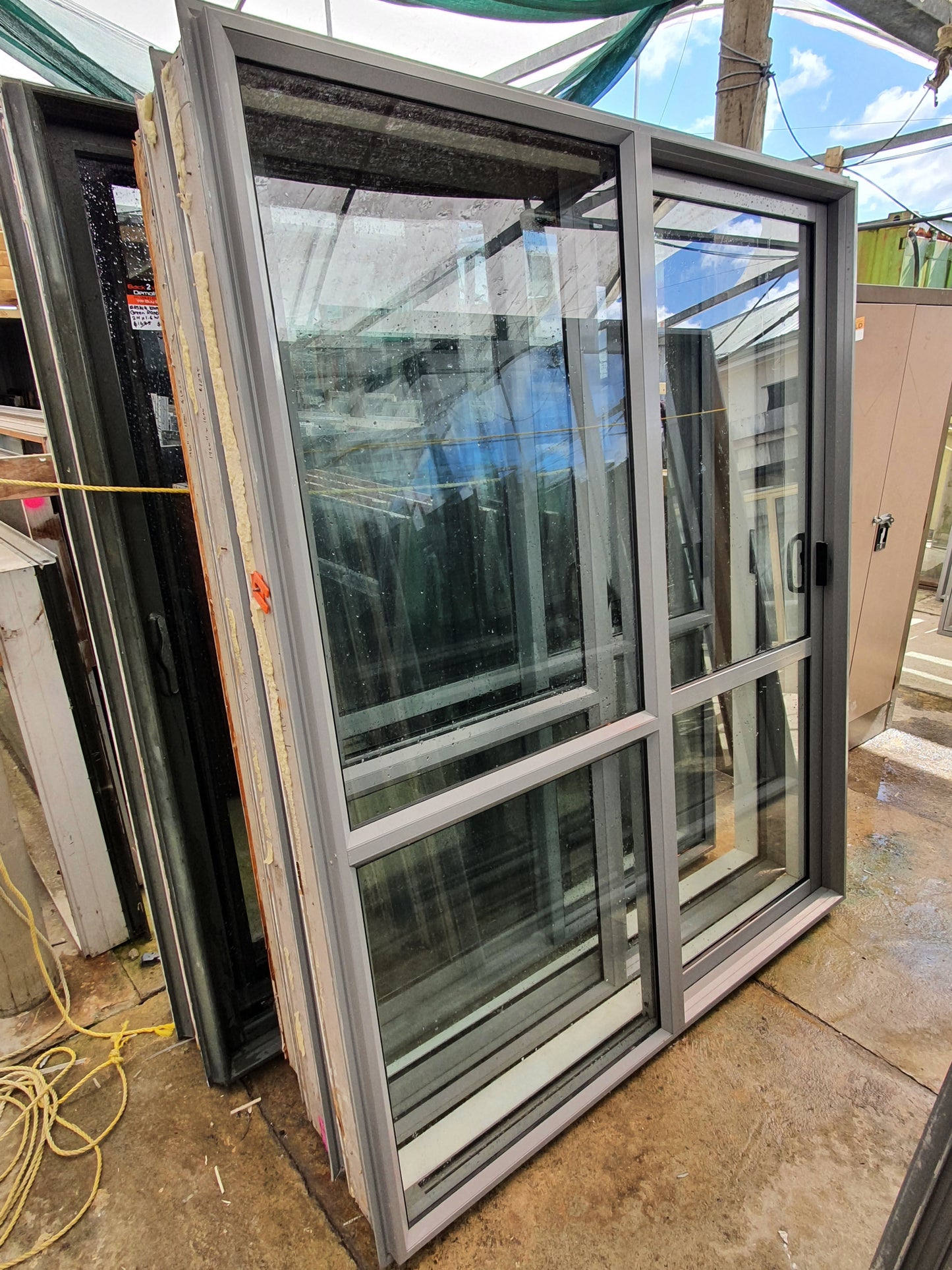 Sandstone Grey Ranchslider 1960 H x 1600 W #RS151 R - L Excellent Condition
