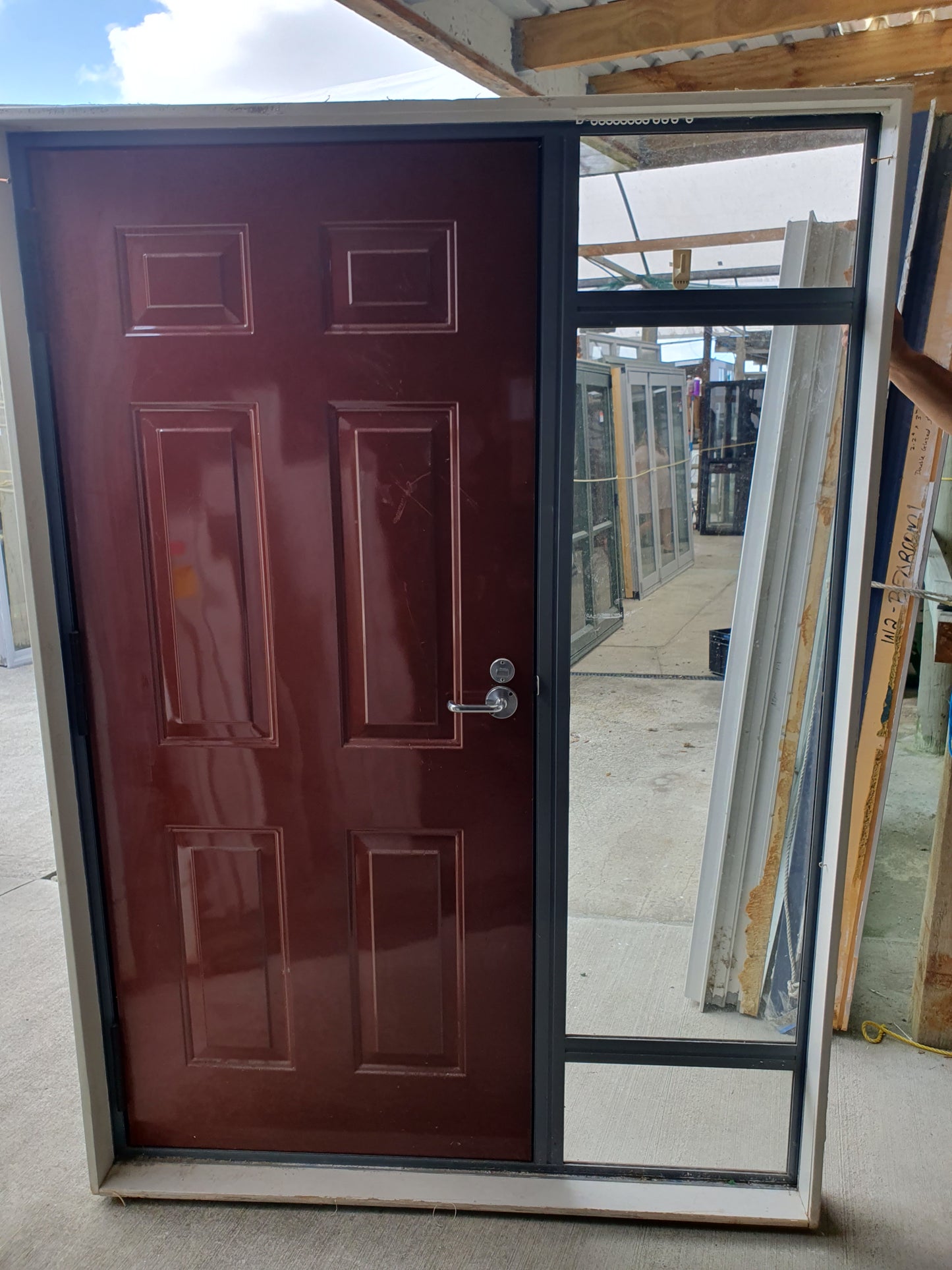 Denim Blue Entranceway with Fixed Sidelight 2060 H x 1475 W #ED012