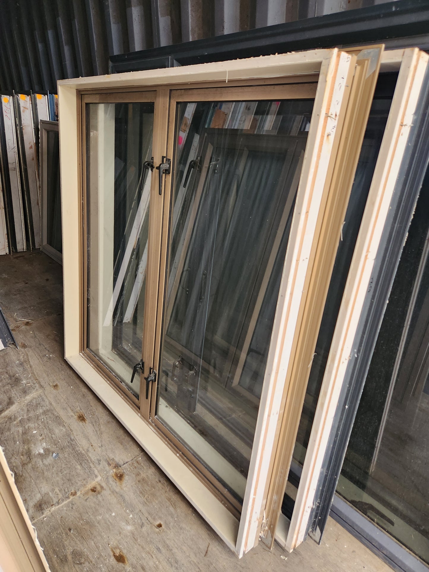 Desert Sand Double Casement Opening Window 1.2 H x 1.2 W #W071