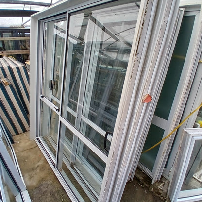 White Ranchslider with opening window 2m H x 1.8W #2274