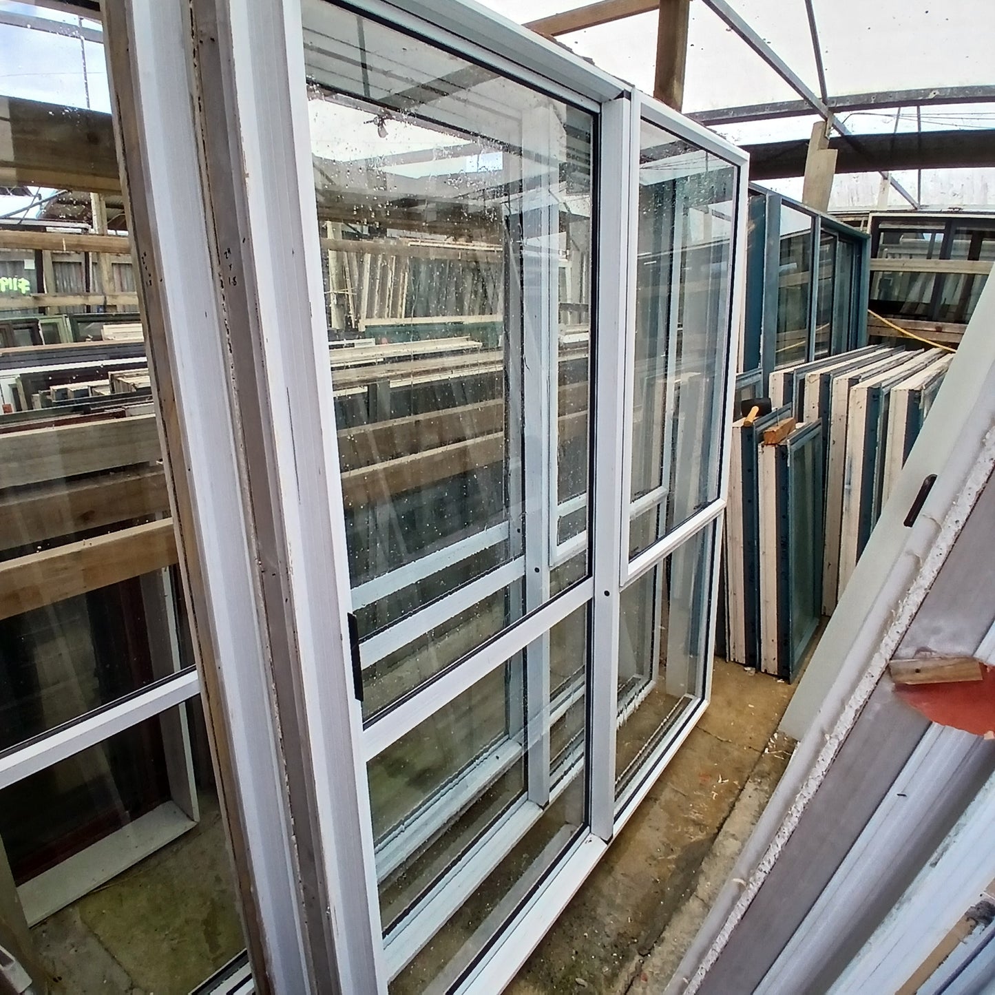 White Ranchslider with opening window 2m H x 1.8W #2274
