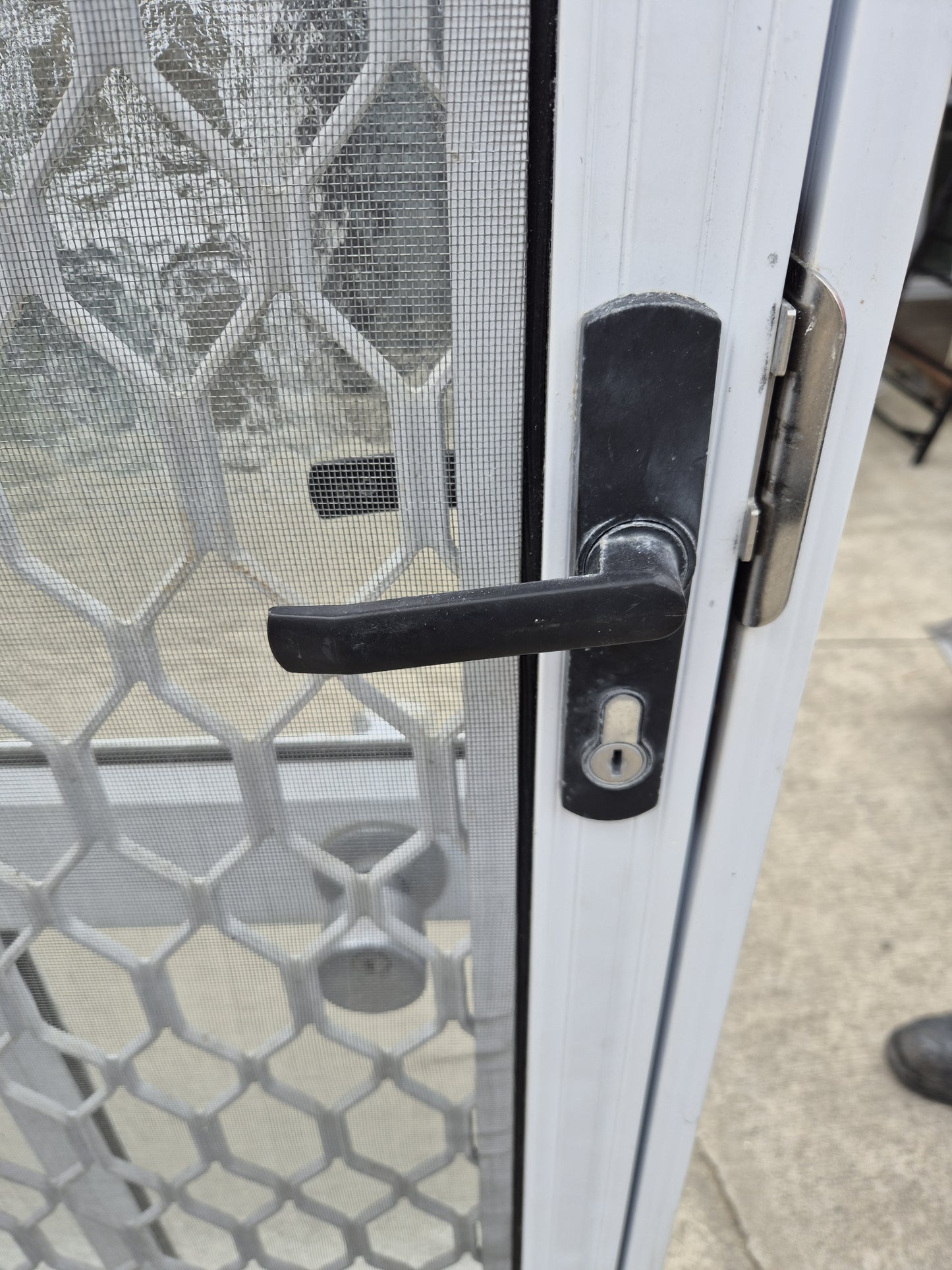 White Single Door with Security Door 2 m H x 800 mm W #2234