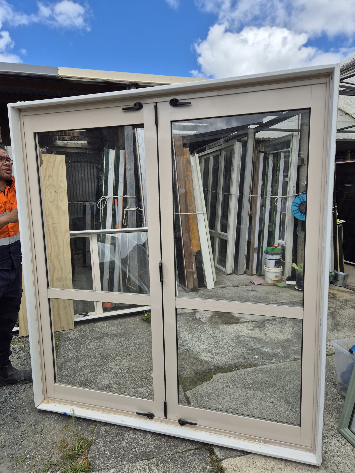 Beige Bifolding Door 2000 H x 1810 W #2241