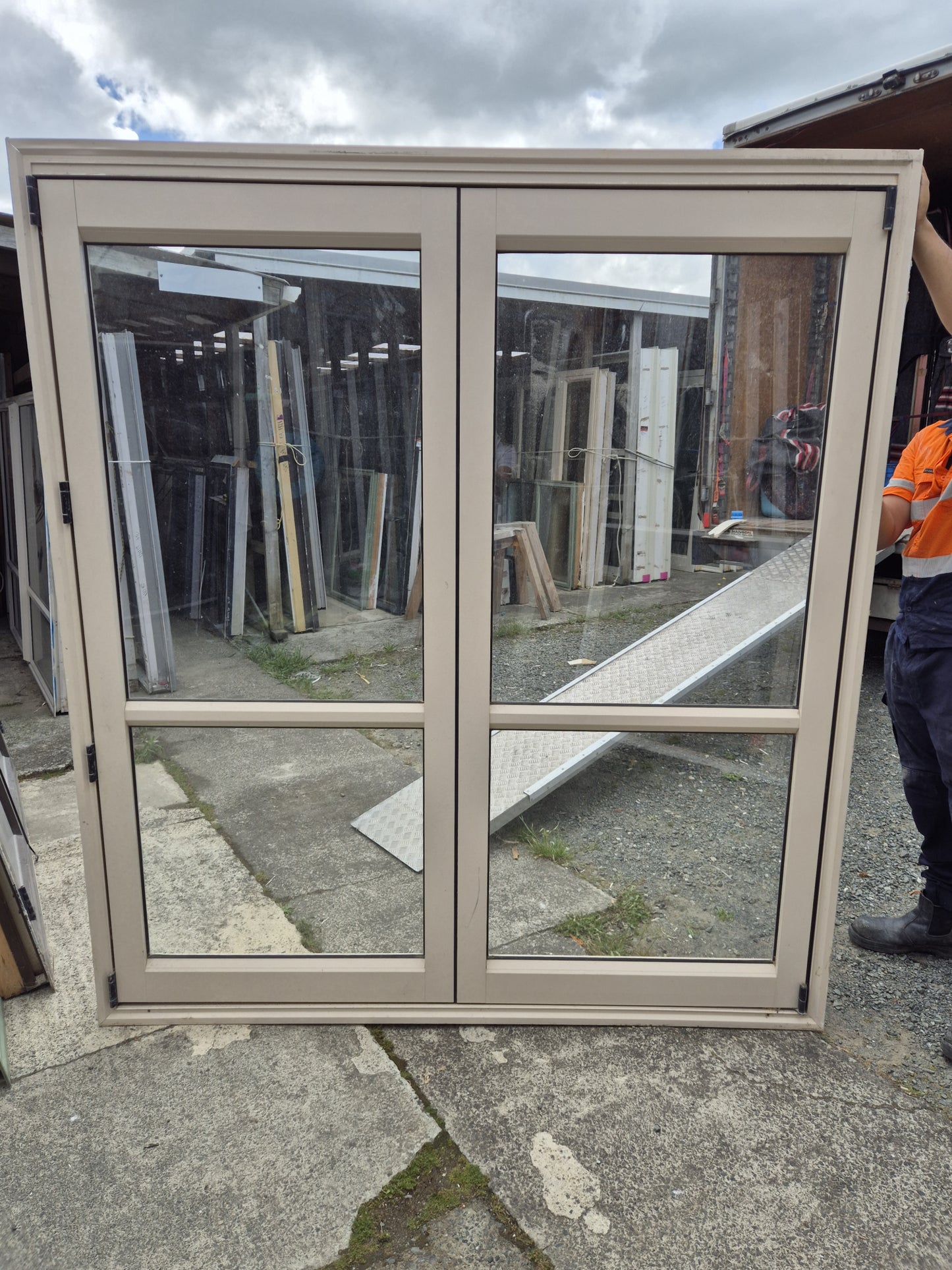 Beige Bifolding Door 2000 H x 1810 W #2241