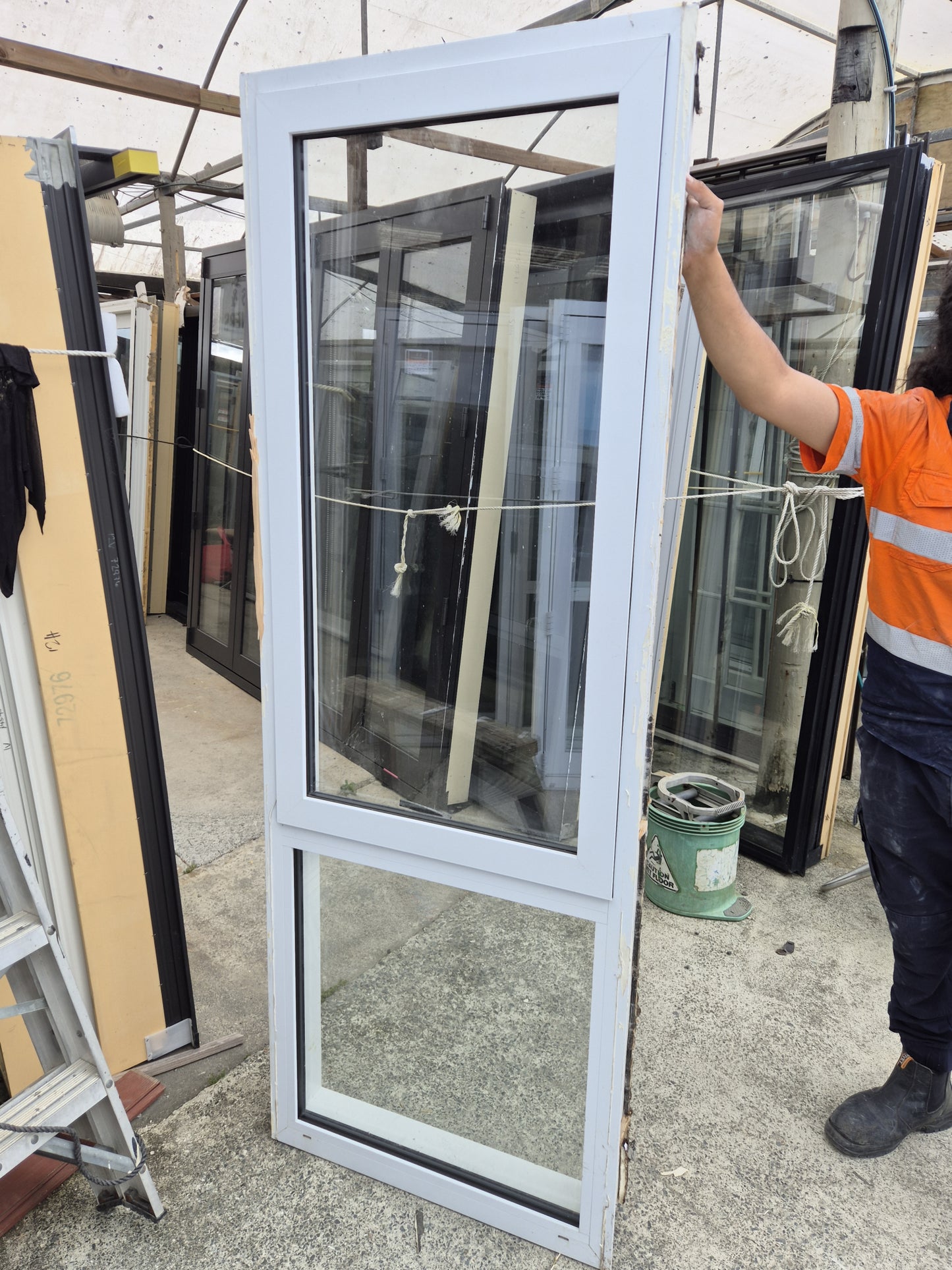 Double Glazed Black and White Window 2 m H x 0.7 m W #2242