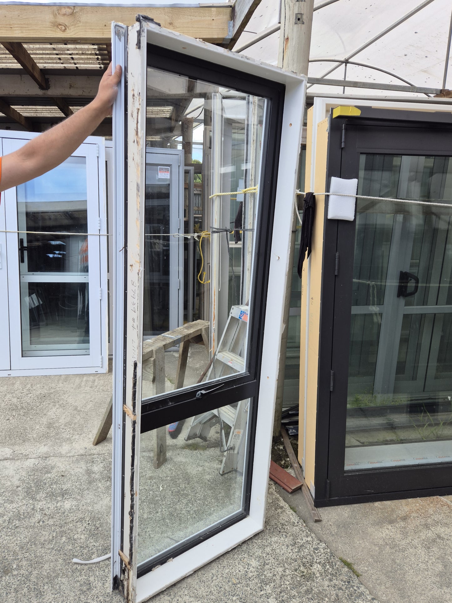 Double Glazed Black and White Window 2 m H x 0.7 m W #2242