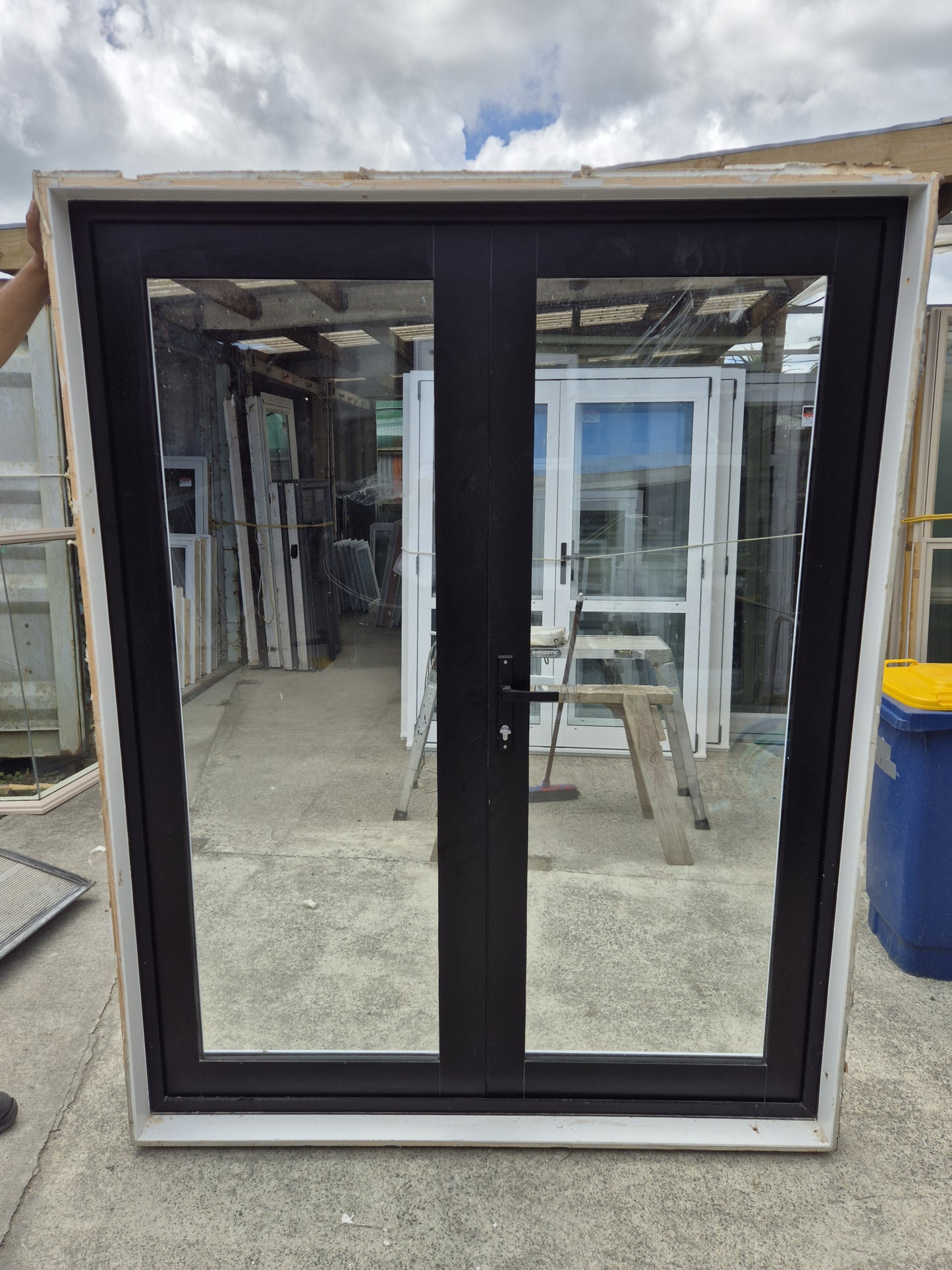 Double Glazed White and Black French Door 2000 H x 1590 W #2243