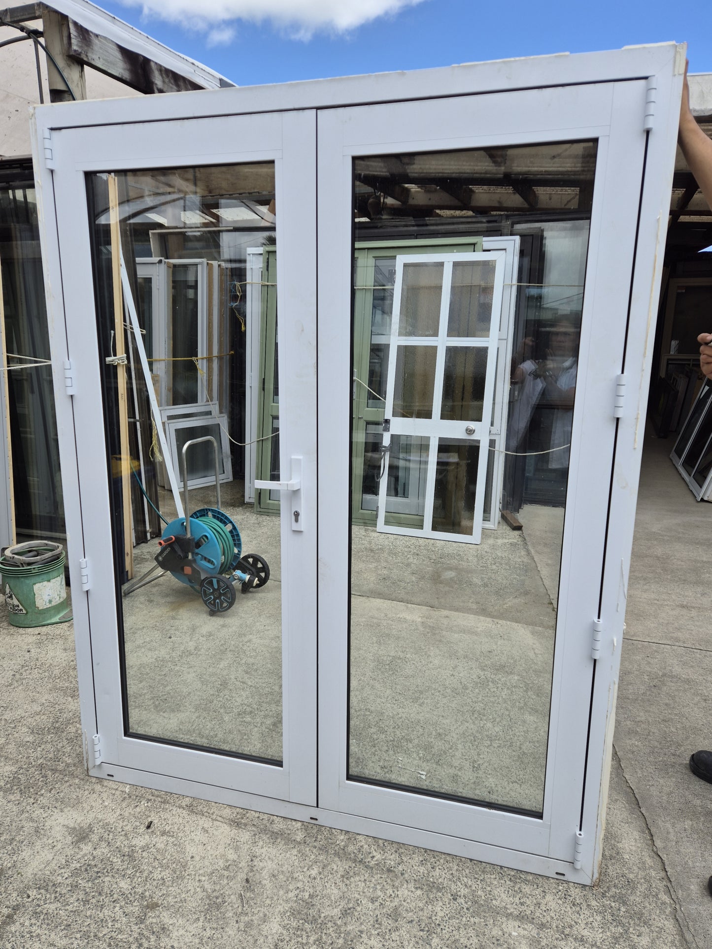 Double Glazed White and Black French Door 2000 H x 1590 W #2243