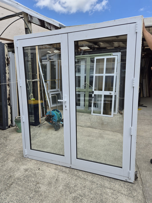 Double Glazed White and Black French Door 2000 H x 1800 W #2244