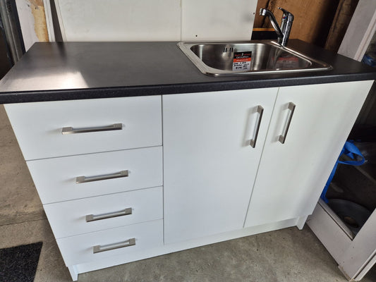 Compact Kitchen Unit with Sink and Mixer Tap 1200 L x 510 D