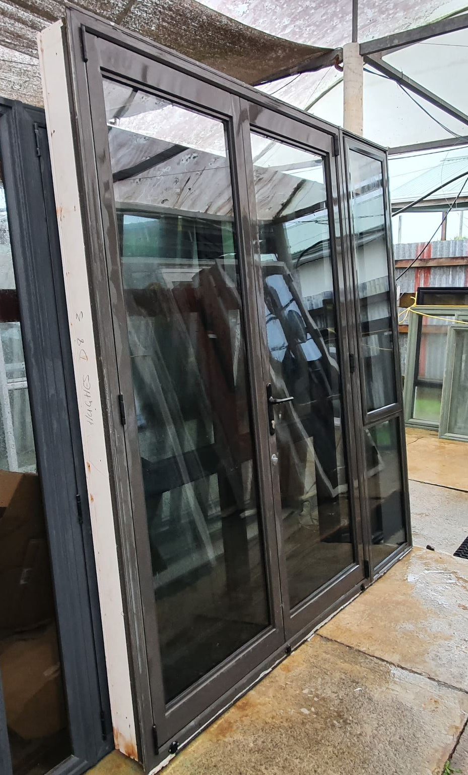 Double Glazed Ironsand French Door with Opening Window 2240 H x 2155 W #DG032