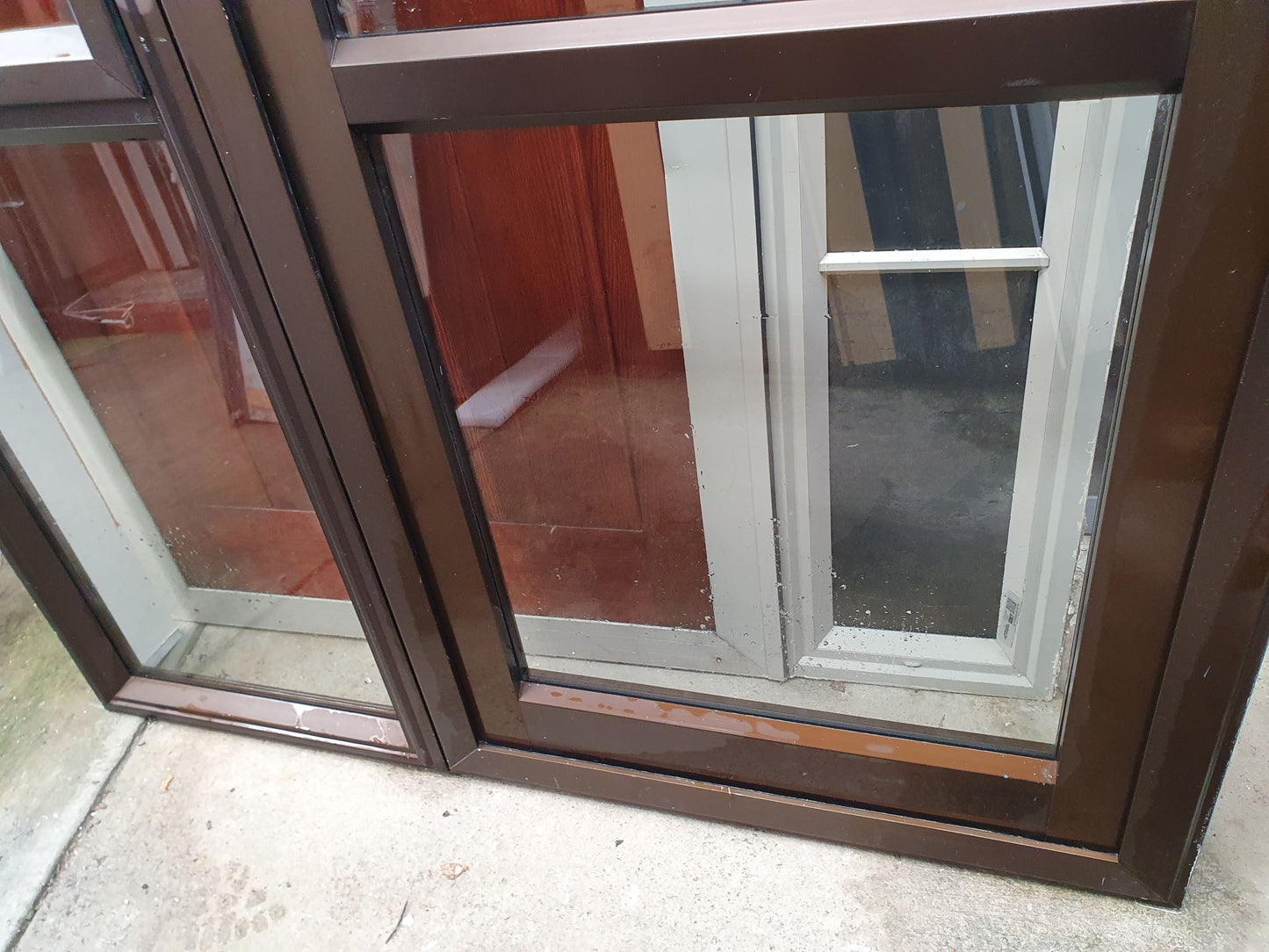 Bronze door with opening window sidelight 2m H x 1320 W