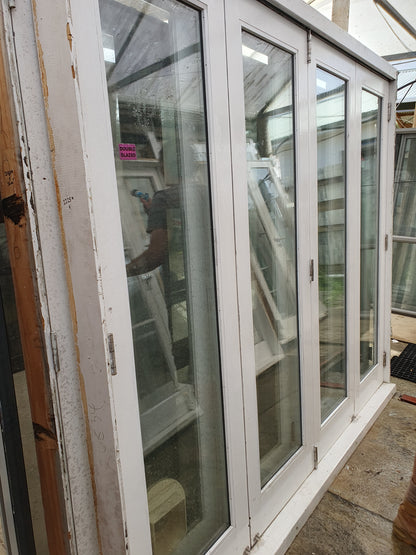 Double Glazed Cedar Bifold Door 2225 H x 2590 W #BDE2 Stainless Steel Hinges