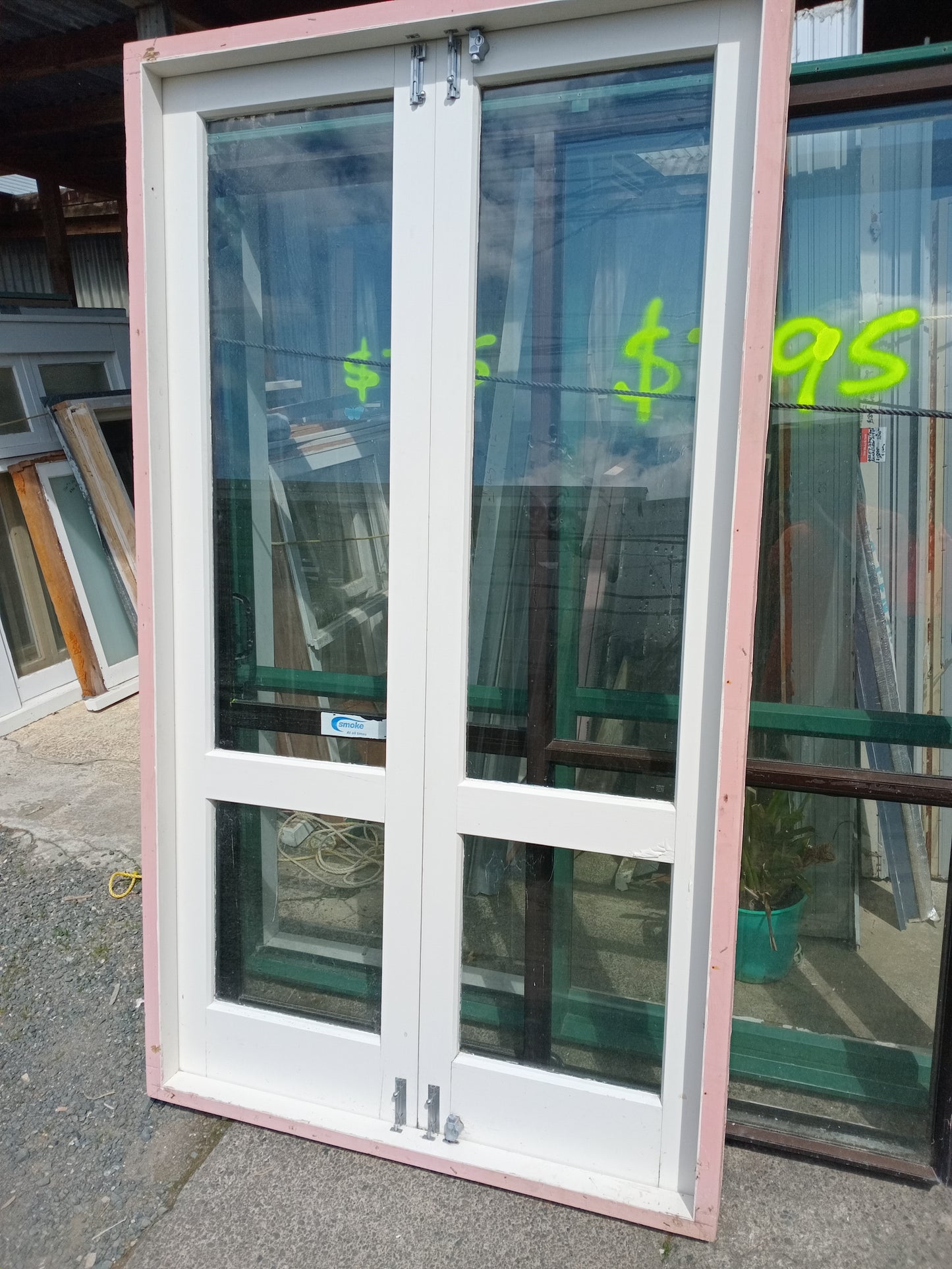 Wood French doors 2210 H x 1250 W