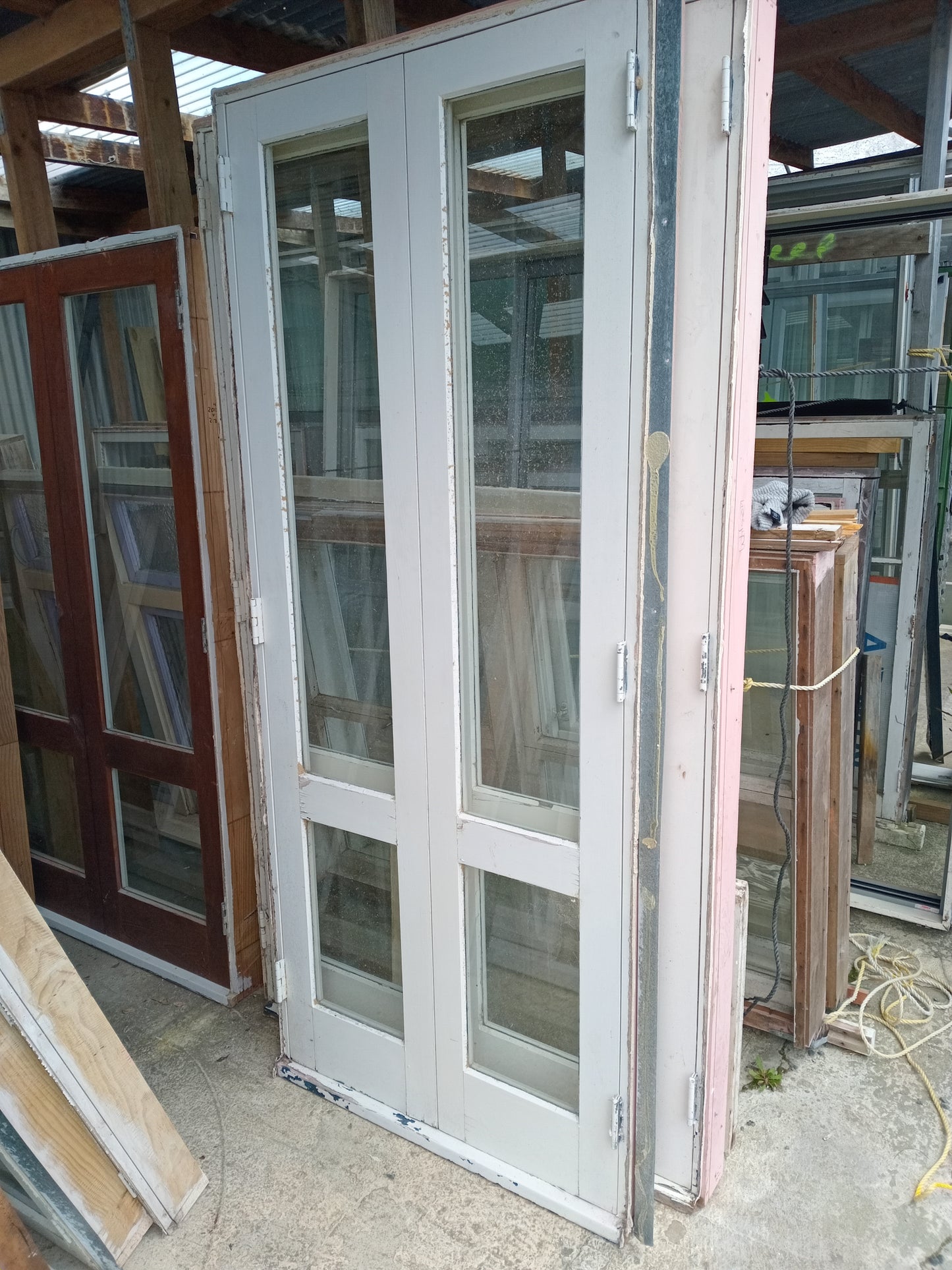 Wood French doors 2210 H x 1250 W