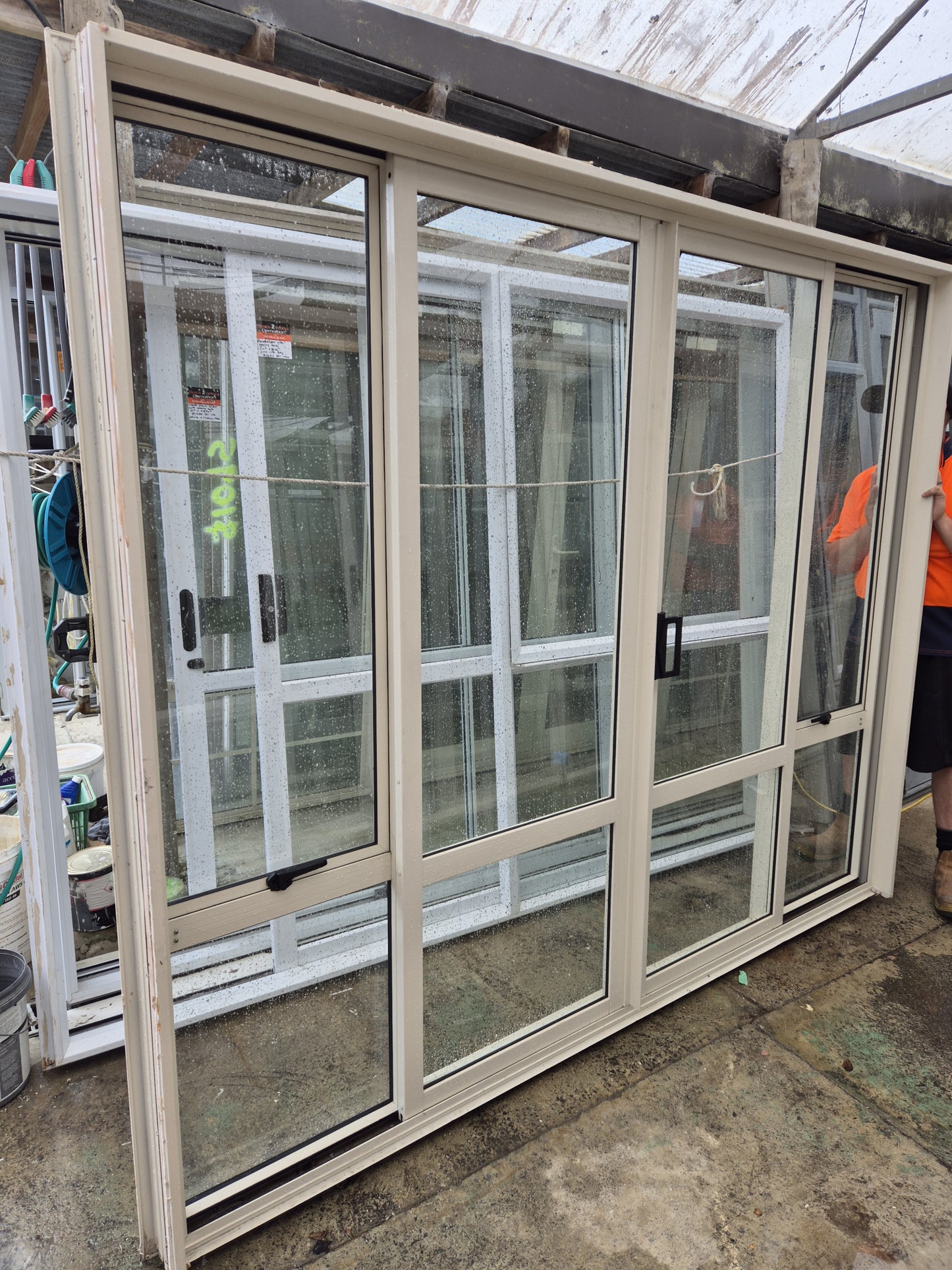 Off White Bi-parting Sliding doors 2 H x 2.4 W  (2 available)