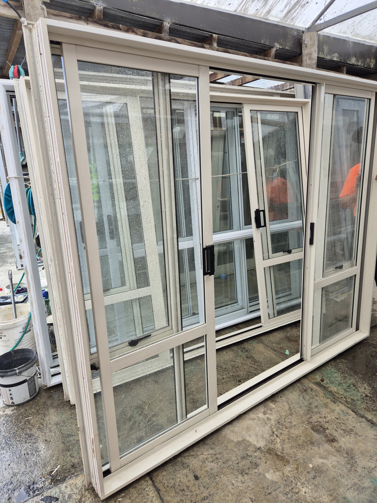 Off White Bi-parting Sliding doors 2 H x 2.4 W  (2 available)