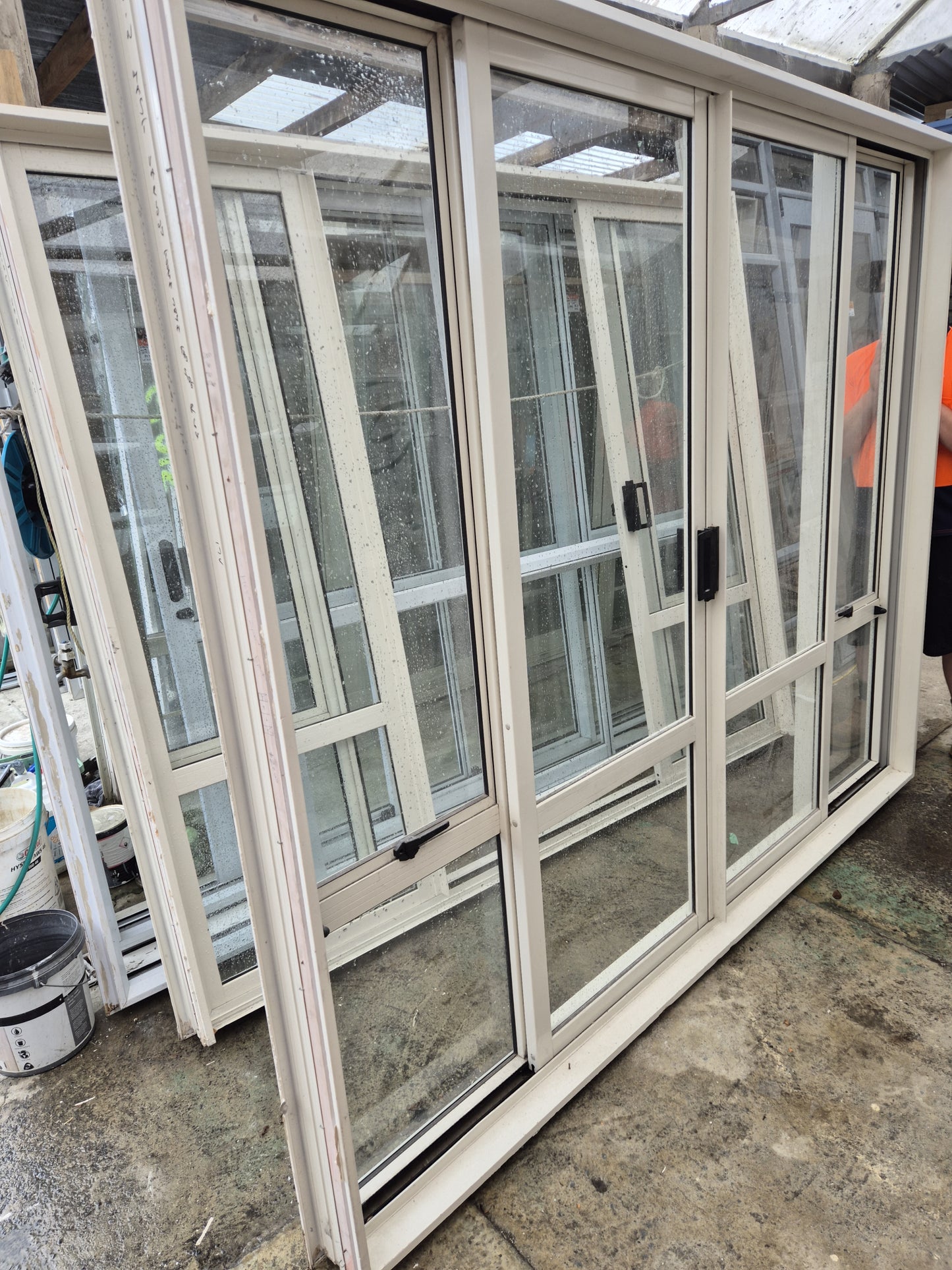 Off White Bi-parting Sliding doors 2 H x 2.4 W  (2 available)