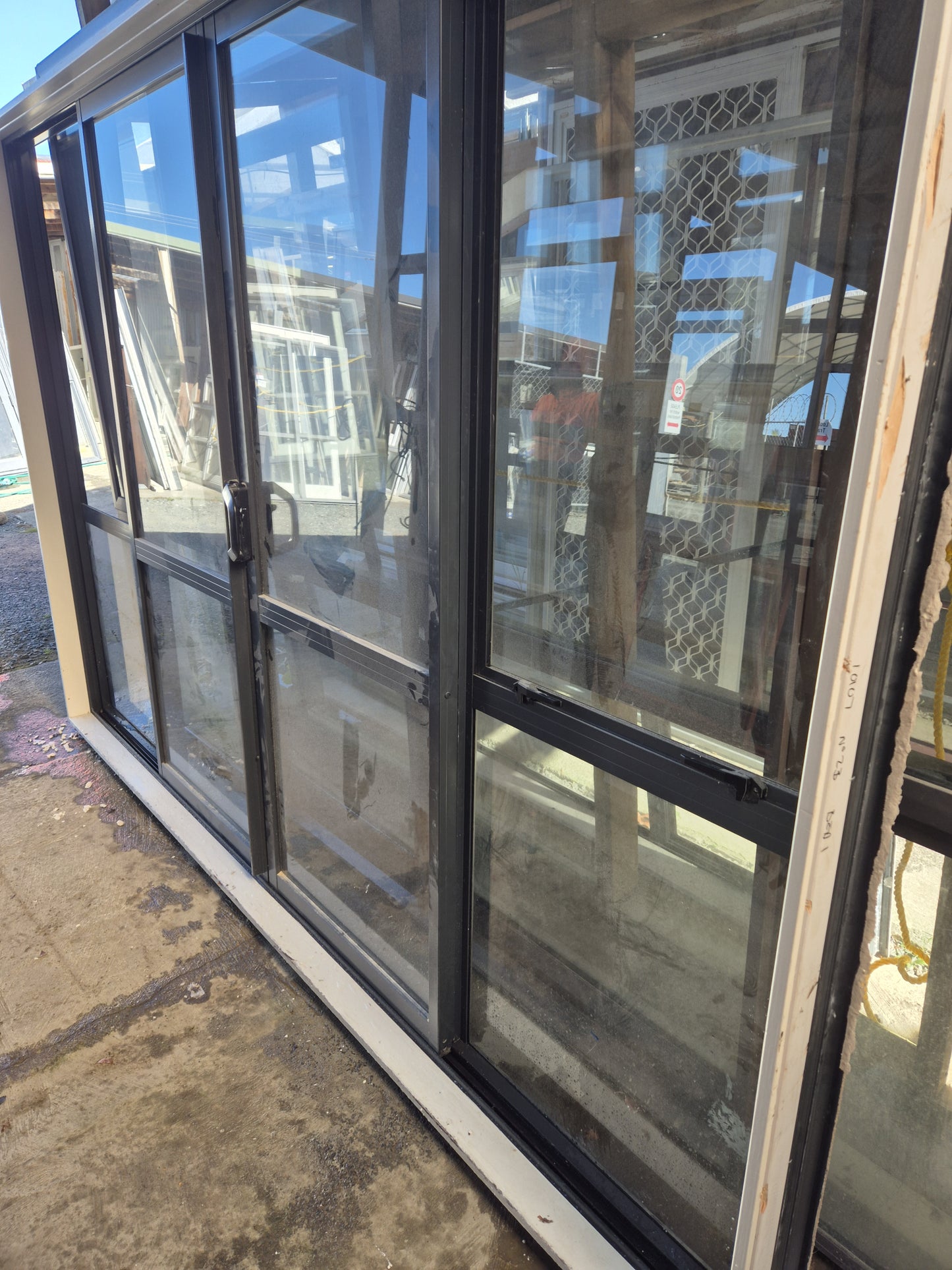 Biparting Sliding Door with windows 2 H x 3 W #2004 see matching joinery