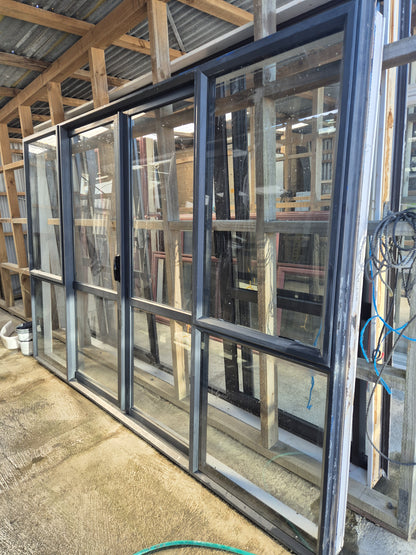 Biparting Sliding Door with windows 2 H x 3 W #2004 see matching joinery
