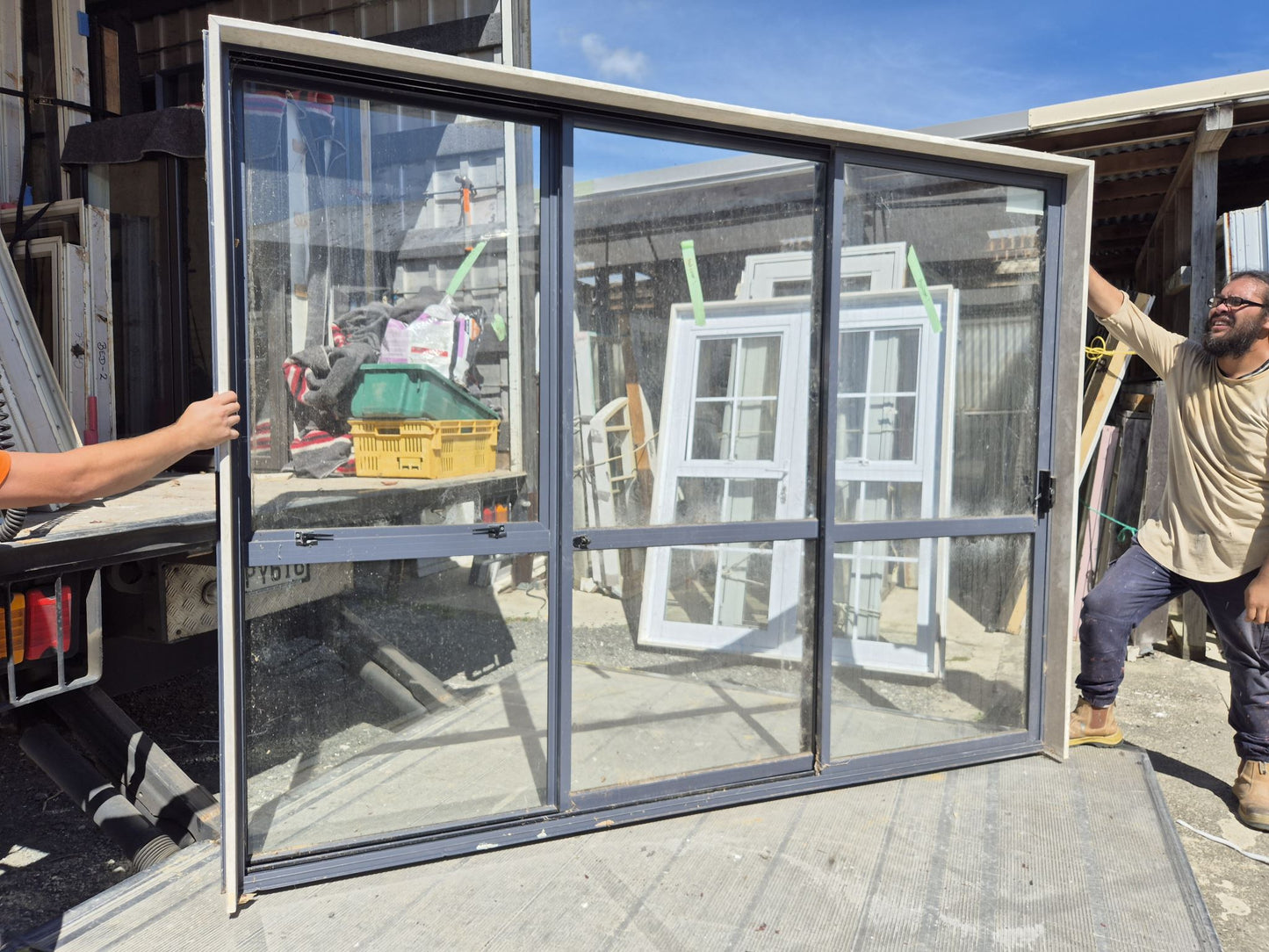 Denim Blue Stacker Slider with Opening Window 2 m H x 2.6 m W #R1923 & matching windows