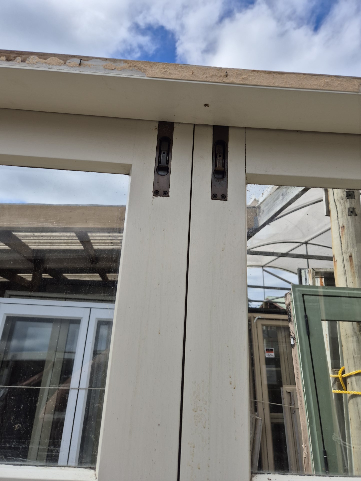 Wooden French doors, with opening windows 2115 H x 3000 W #F1942