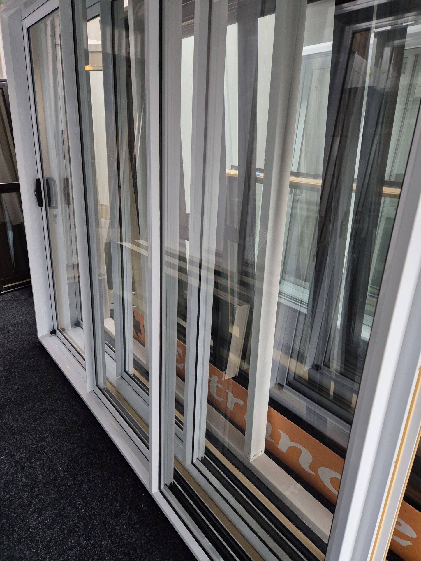 NEW White Stacker Sliding Door 2 H x 2.4 W, L-R opening #R1947