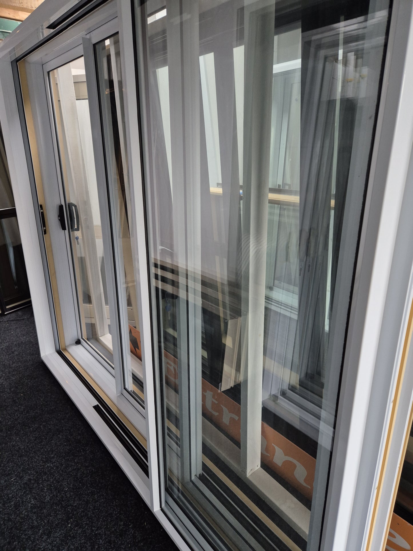 NEW White Stacker Sliding Door 2 H x 2.4 W, L-R opening #R1947