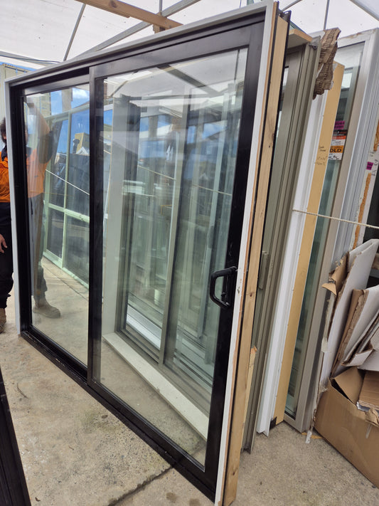 Near New Black Double Glazed Ranchslider 2040 H x 2200 W #2002