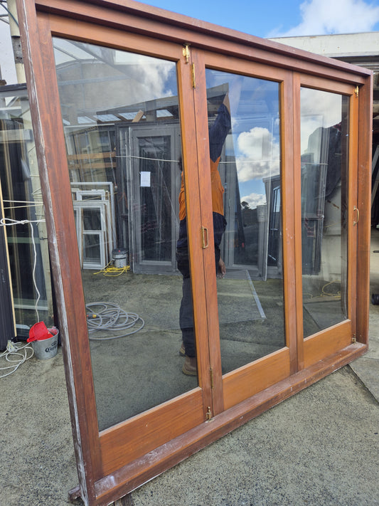 Beautiful Cedar Bifold Doors 2190 x 2400W Folds to the RHS, see matching joinery