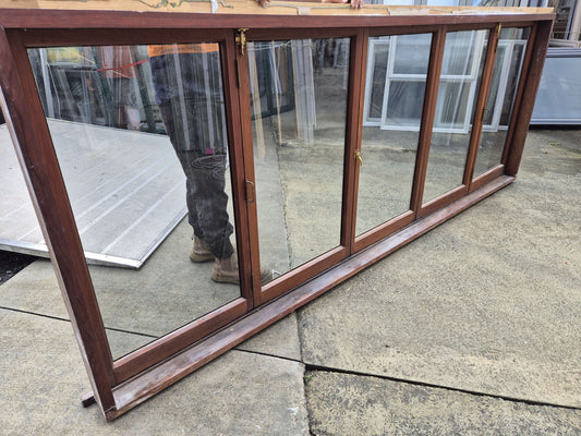 Beautiful Cedar Bifolding window 1350 H x 3450 W, See matching doors listed