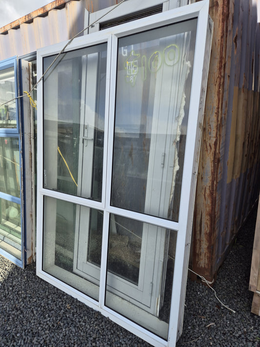 White Aluminium window 2 H x 1.4 W, opens, complete with jambs