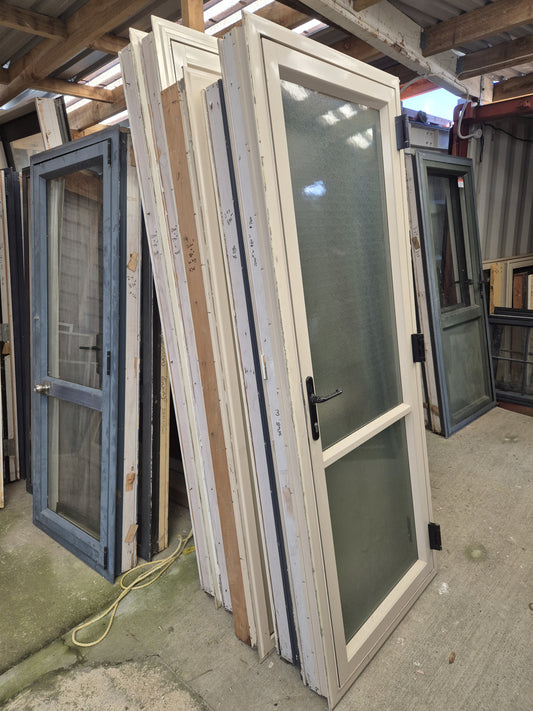 Aluminium PA Door, Obscured glass, opens outwards  2.1 H x 840 W #1996